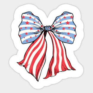 Coquette American Flag Funny Independence Day Sticker